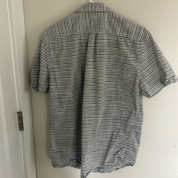 Grayers Clothiers Olsen Horizontal Stripe Poplin Shirt Grey Cream Large - Picture 5 of 5